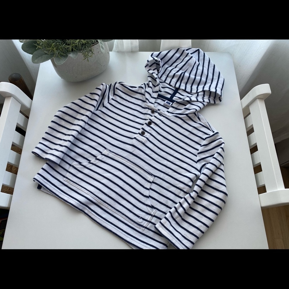 Janie and Jack Size 4 Navy white stripe shirt